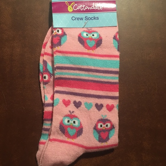 NWT pink owl and heart socks - Picture 1 of 2